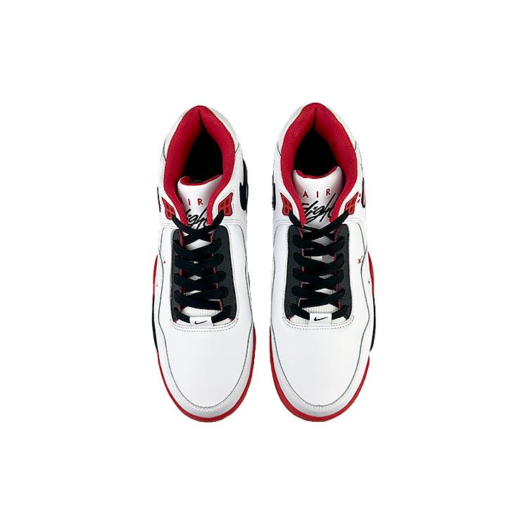Nike Flight Legacy Mid top Vintage Basketball Shoes Unisex Black White Red BQ4212-100(Team40-)