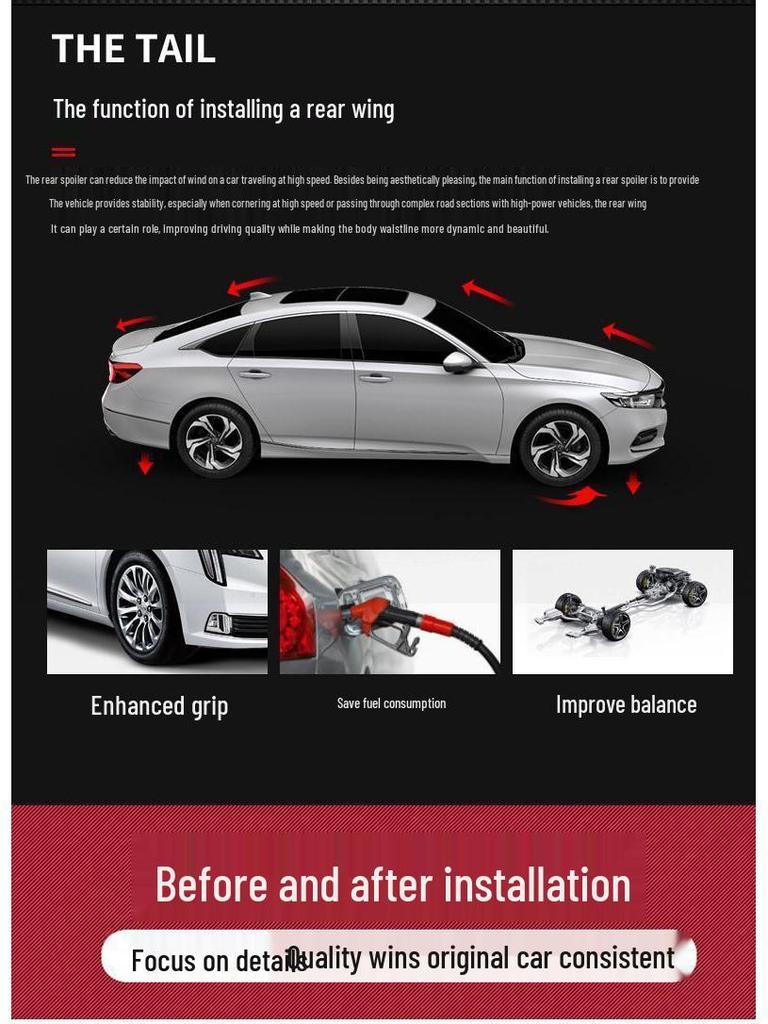 Tesla Model Y/3 Carbon Fiber Rear Wing: Enhances Performance, Reduces Wind Resistance, No Drilling Required.