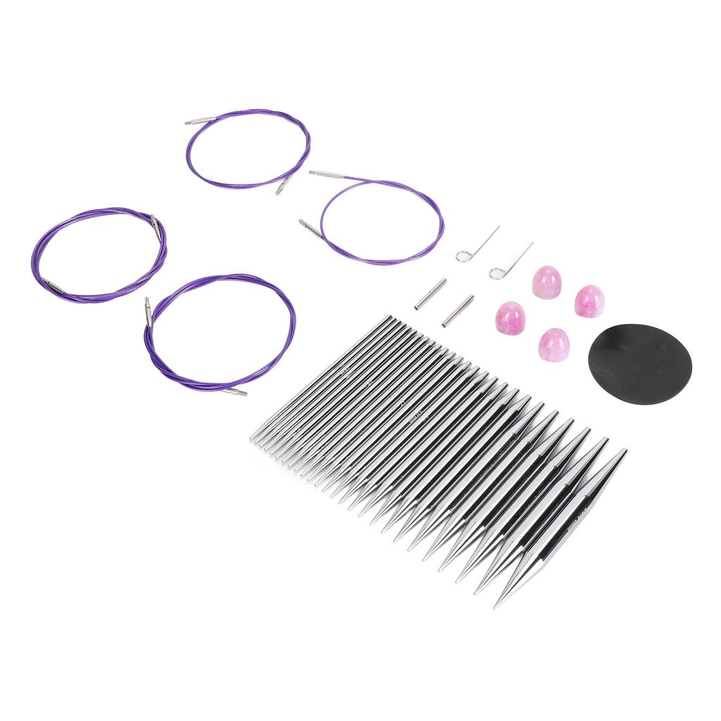 13 Pairs Circular Knitting Needles Set 3‑10mm Interchangeable Ergonomic Round Knitting Needles with 40‑100cm Cables