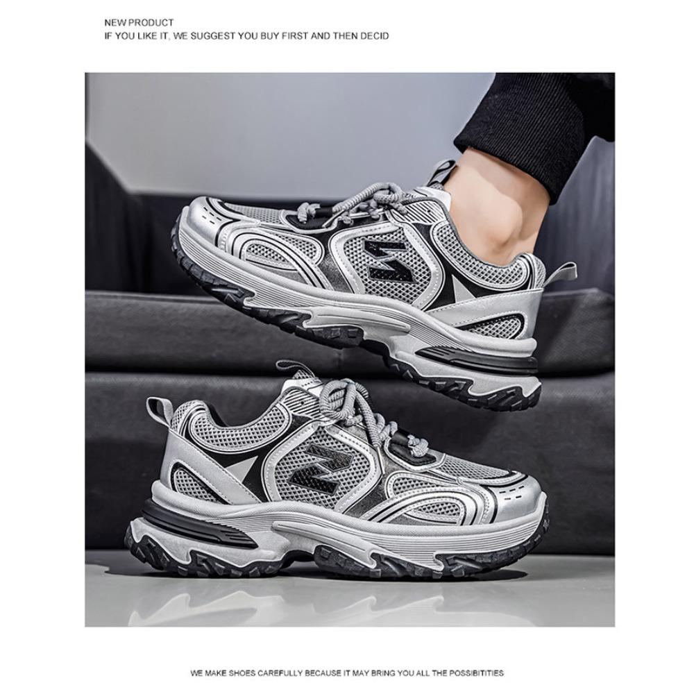 Casual Sports Shoes - Loose Sports Style Lace Up Low Top Shoes, for Outdoor Activities, Hiking, Skateboarding,Plus Size Fashionable Sports Shoes