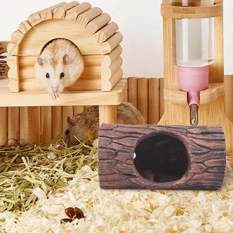 Reptile Tree Hide Resin Lizard Sleeping Cave Hollow Simulation Log Hide Waterproof Habitat Shelter Decor Realistic For Tank