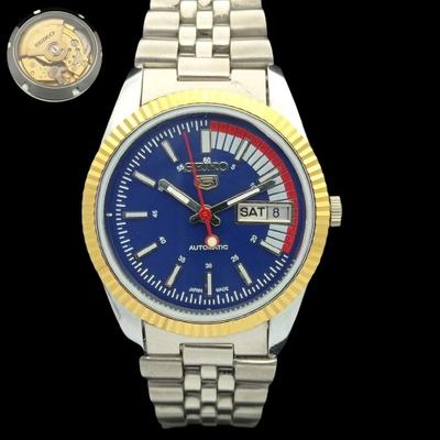 NAUDOTAS SEIKO 5 AUTOMATINIS JAPONIJOS VYRIŠKAS RETAS AUKSO SPALVOS MECHANIZMO LAIKRODIS 575b-a305095-2