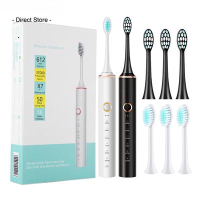 Sonic Electric Toothbrush IPX7 Adult Soft Bristle Timer Brush 18 Mode USB Rechargeable Toothbrushes with Replacement Heads Set