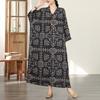 Vintage Floral Maxi Dress Plus Size Women Long Sleeve Oversize Loose Basic Spring Summer  New