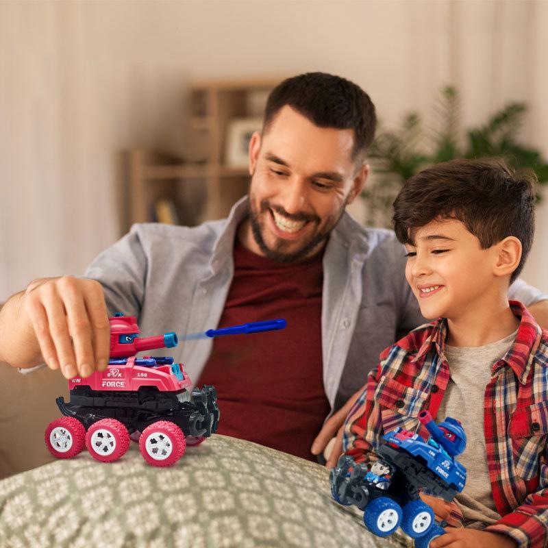 1 Piece Gift For Boys Girls Collision Deformation Can Launch Tank Simulation Walking Six-Wheel Inertial Off-Road Vehicle Model