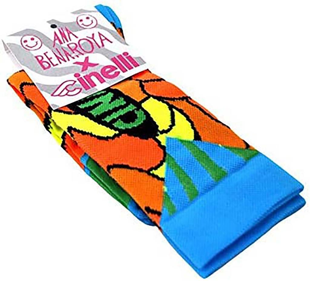 Cinelli POSEIDON ANA BENAROYA Socks in Azzurro/Yellow/Green