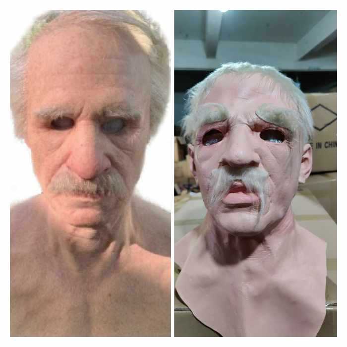 Hot selling old man, old man, face wig, old man mask, young man headgear, handsome man mask