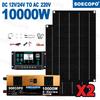 SOECOPO 10000W Portable Home Full Solar Kit 2×600W Solar Panels Inverter (2 Sockets) 100A Controller – Camping Equipment, Car