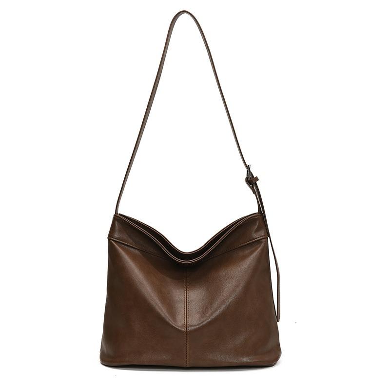 Simple and large-capacity commuter tote bag women's new autumn and winter retro Maillard shoulder messenger bag