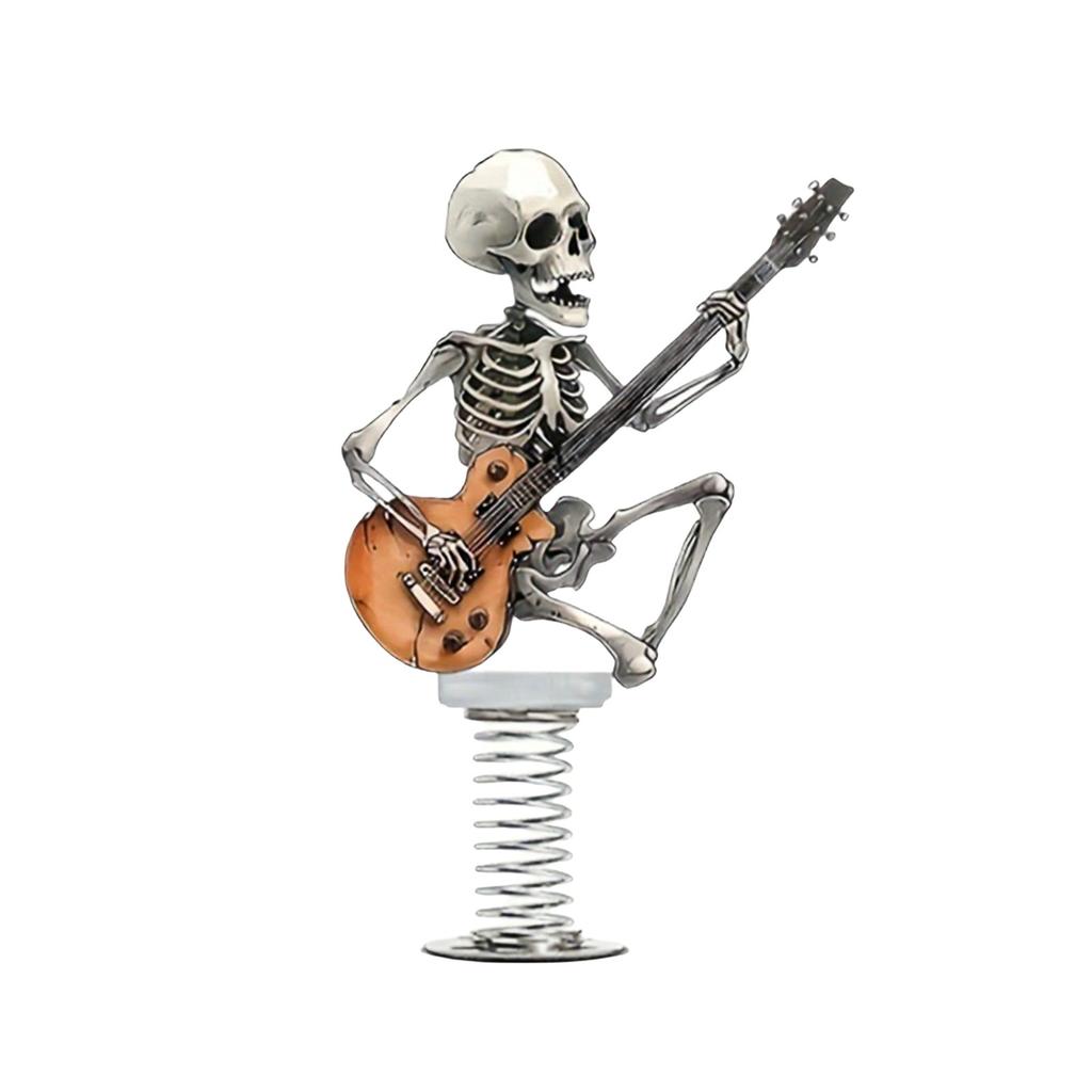 New Halloween Style Witch Skeleton 2D Flat Acrylic Desktop Car Interior Spring Ornament