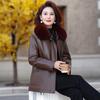 LangSha Women's Plush Lined Mid-Length Faux Leather Winter Jacket