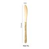 Gold-Plated Western Cutlery Set: Ice Crack Pattern Stainless Steel Fork, Knife, Spoon - Five Pieces.