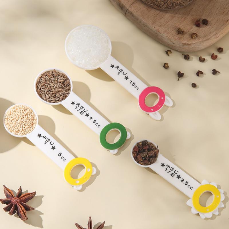 

4Pcs Scale Measuring Spoon Teaspoon Multipurpose Spoon Cake Baking Flour Food Measuring Cup Home Kitchen Cooking Tools onesize