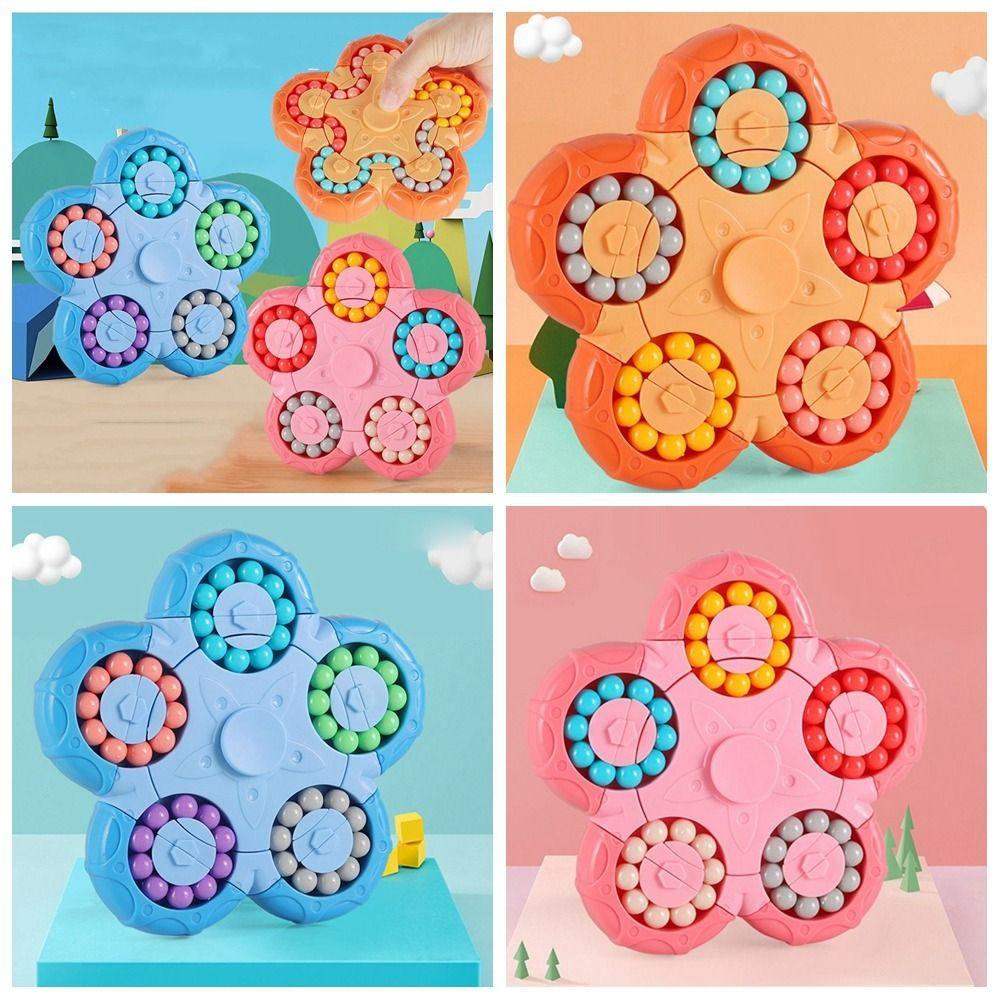 Ten-sided Rotation Spin Bead Puzzles Game 2 In 1 Fingertip Cube Toys   Decompression Toy