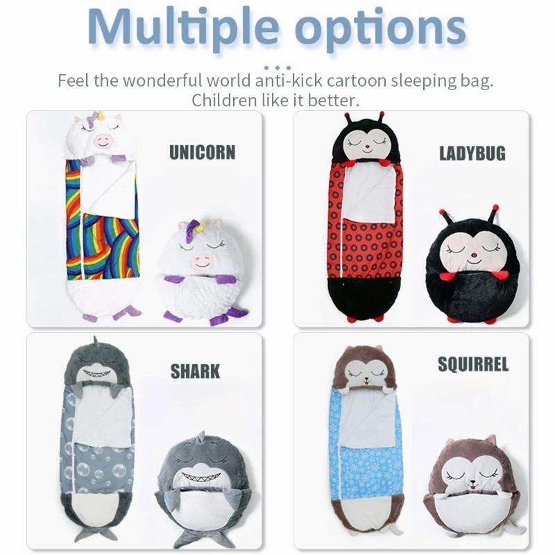 Children's Cartoon Sleeping Bag Pillow Birthday Gift Kids Comfy Plush Warm Sleepy Sack Animal Boys Girls Soft Sleepsack