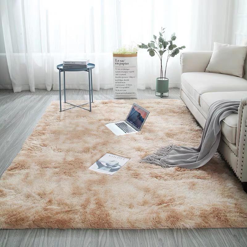 Cross-Border Minimalist Gradient Tie-Dye Long Pile Washable Carpet for Living Room, Bedroom, or Coffee Table.