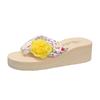 Women's Flower Pattern Fashion Flip Flops Non-slip Lightweight Beach Platform Slippers Women's Footwear Breathable Open Toe
