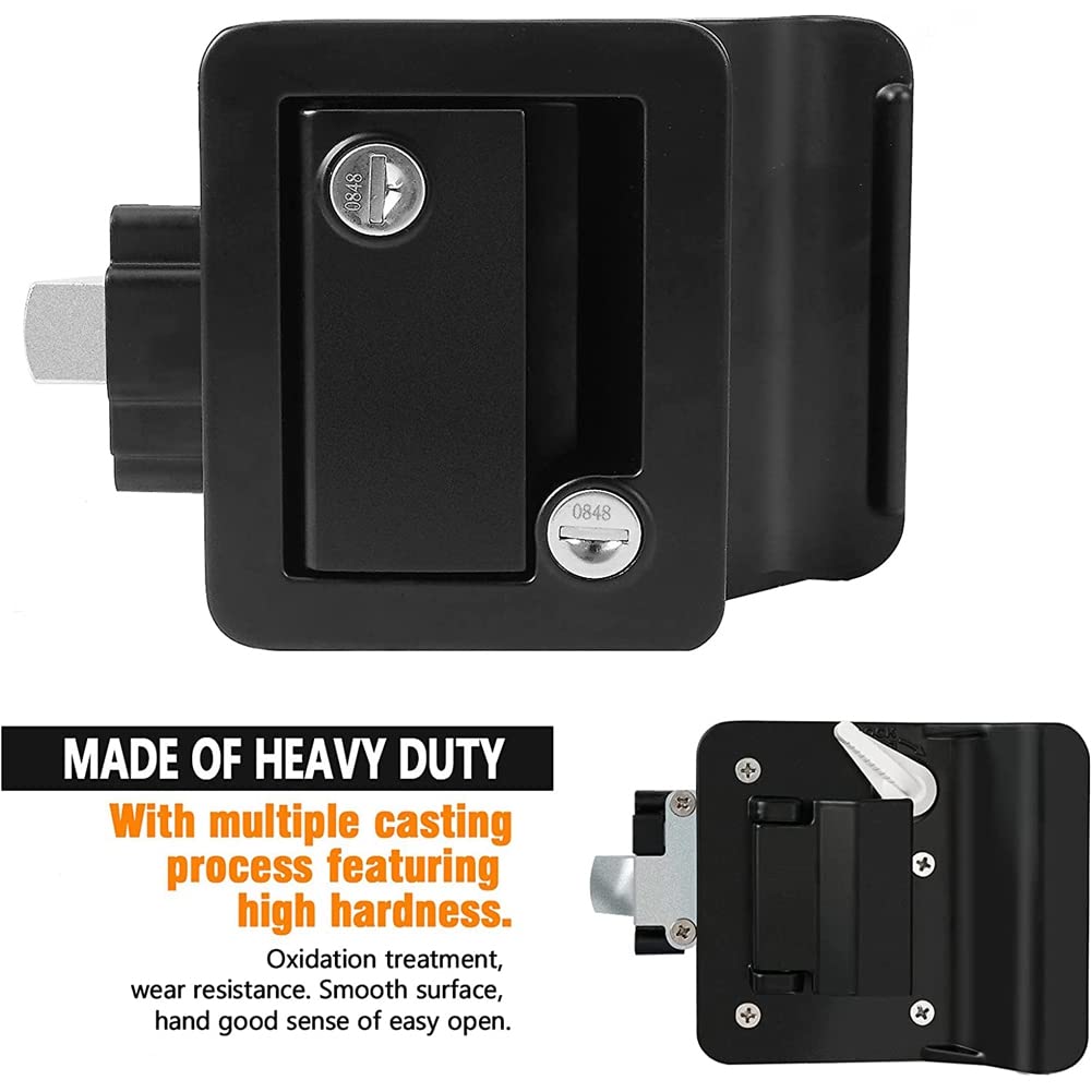 Haskoss RV Travel Trailer Entry Door Camper Door Latch with Paddle RV for Cargo Hauler Hose Trailer Trucks Lock, Deadbolt, Handle,