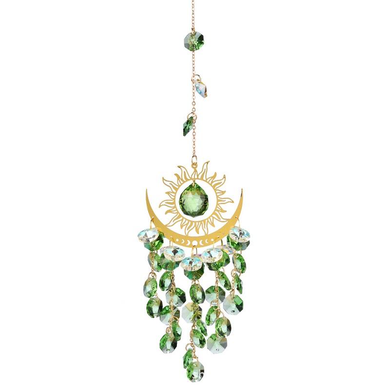 Customizable Sun Catcher Wind Chimes Art Deco Devil's Eye Crystal Decor Memorial Christmas Glass Memorial Windchimes