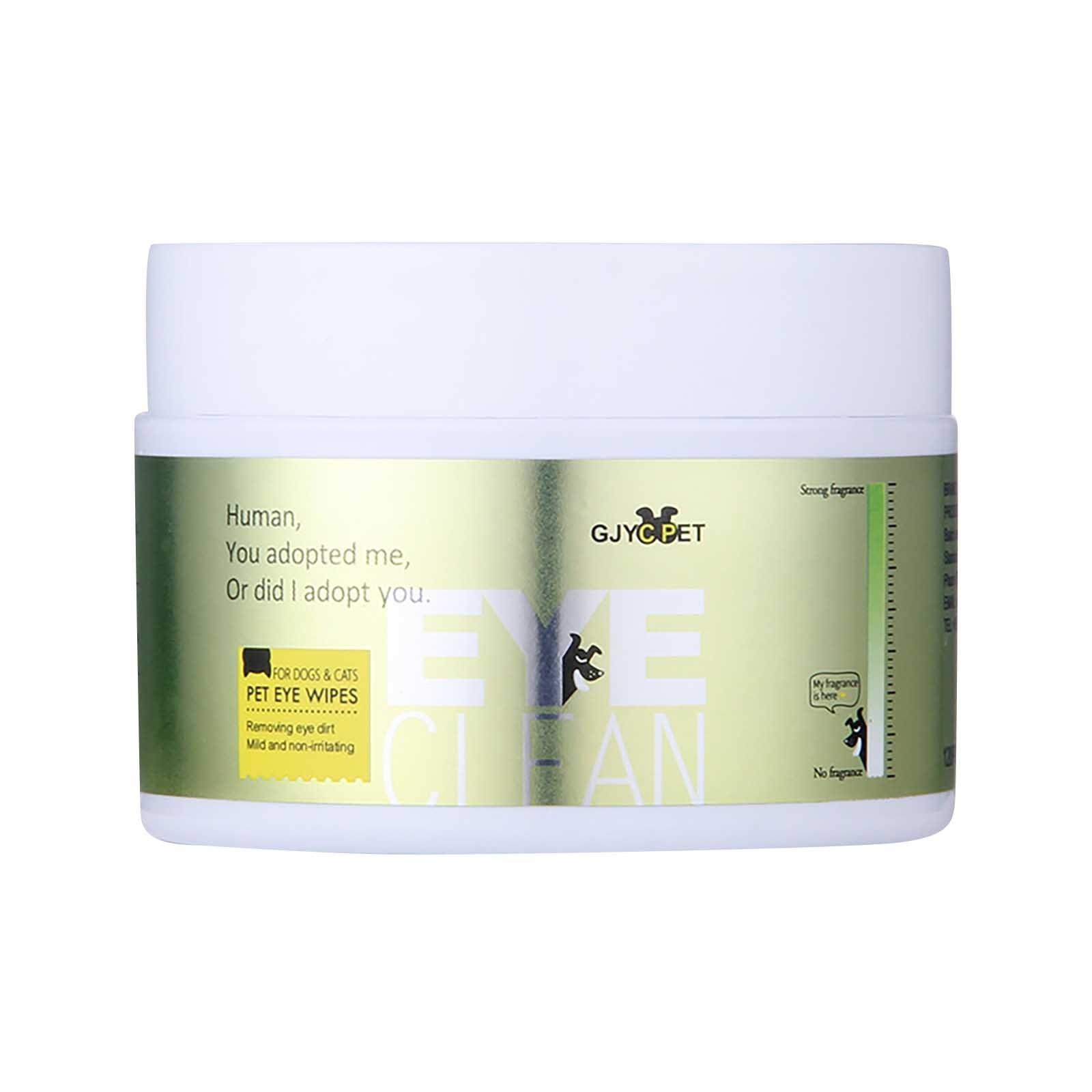 

120 Pcs Pet Eye Wet Wipes Cat Dog Tear Stain Remover Gentle Cleaning Wipes Sterile Grooming Cleaning Paper Towels One Size