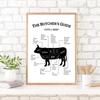 Kitchen Wall Art Canvas Painting Black White Butcher Guide Poster Beef Lamb Chicken Cuts Print Picture Dining-room Home Decor