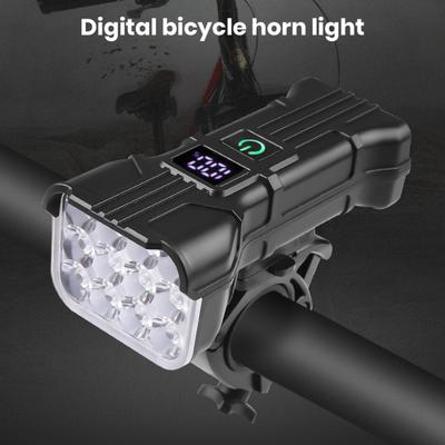 Super Bright Bike Light High Lumens Digital Display IPX4 Waterproof Rechargeable Night Riding LED Bicycle Lamp Headlight