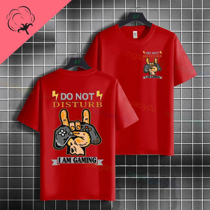 Funny Do Not Disturb Gaming Mode Activated Graphic Tshirt Casual 100cotton Short Sleeve Tshirt For Gamer Boys Girls Daily Wear