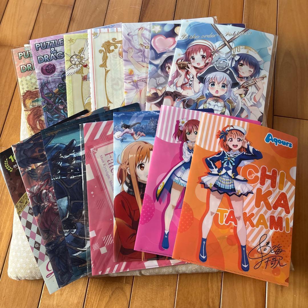 Used Anime clear file bulk sale 14 pieces set 3 pieces plus