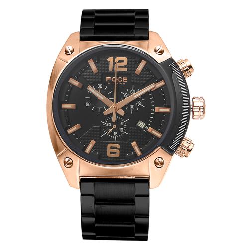 [FOCE] FOCE 49mm Men s Chronograph Metal Watch FM6737BKG FM6737BKG