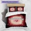 Denmark Football Printed Bedding 3 Piece Set Cozy Breathable Bed Cover Set as Housewarming Holiday Gift