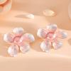 European and American new metal flower earrings, high-end earrings, women's exaggerated flower stud earrings, petal jewelry