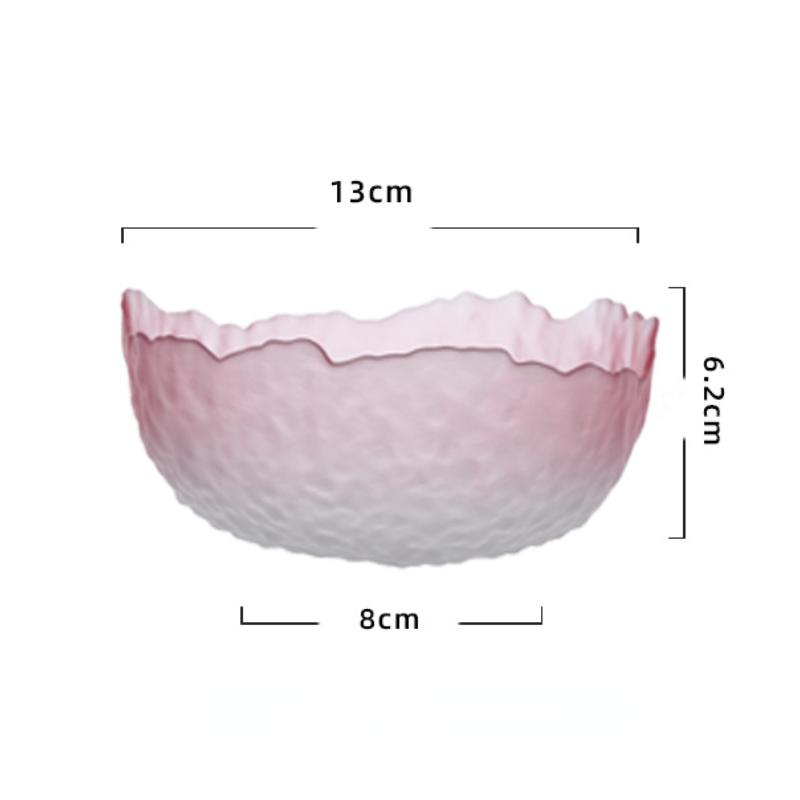 Transparent Tempered Galss Bowl Set Tableware Gradient Color Fruit Salad Dessert Bowl Home Living Room Breakfast Bowl