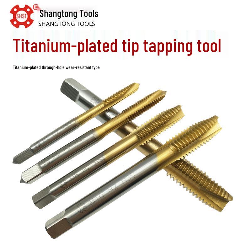 Ti-Plated Machine Tap for Through-Hole, M3-M12 Thread Cutting