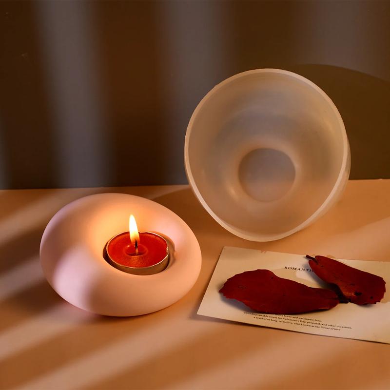 Egg Shaped Candle Holder Silicone Mold DIY Gypsum Scented Candle Holder Cup Decoration Silicone Molds For Resin Making Gift Mold