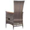 Garden Chairs 2 pcs with Cushions Grey Poly Rattan