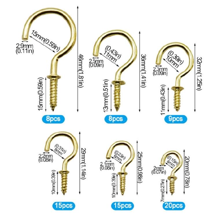 Set mit 75 Eisenbecherhaken Effiziente & Praktische Haken Geeignet für Zubehör