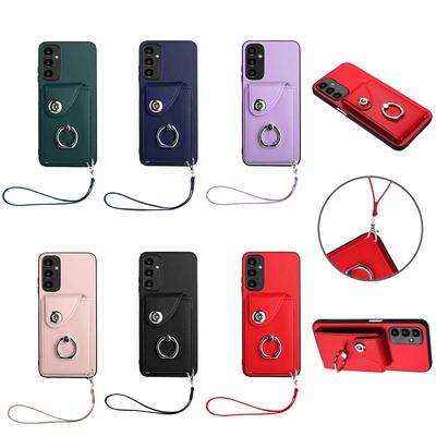 Anello Cinturino da Polso Porta Carte Supporto Custodia in Pelle per Telefono Per Samsung Galaxy S20 FE,S21 FE,S22,S22+,S22 Ultra,S23,S23 FE,S23+,S23 Ultra,S24,S24+,S24 Ultra