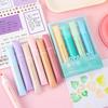 4Pcs Soft Tip Highlighter Set with Large Ink Capacity Pastel Eye-Care Markers Smooth Writing Highlighter Pen for Journaling Notes Cute School Supplies