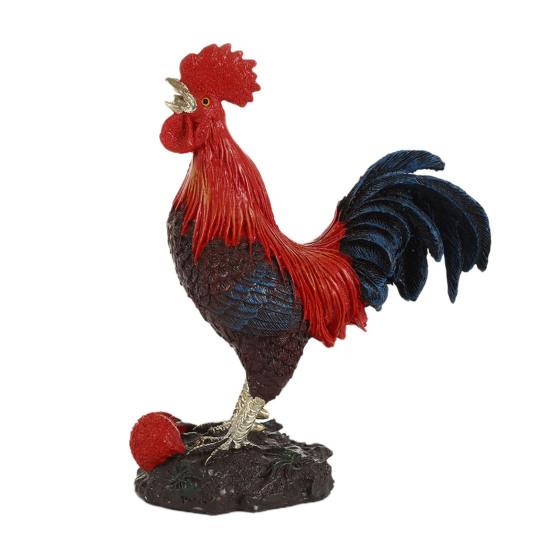Crowing Rooster Figurine Chinese Style Cock Resin Statue Farm Animal Sculpture Home Office Desktop Decoration Ornament