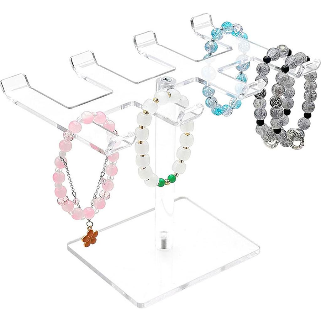 Multiple Tiers Acrylic Jewelry Holder for Organized Bracelet Storage Decorative Countertop Display With Easy Assembly