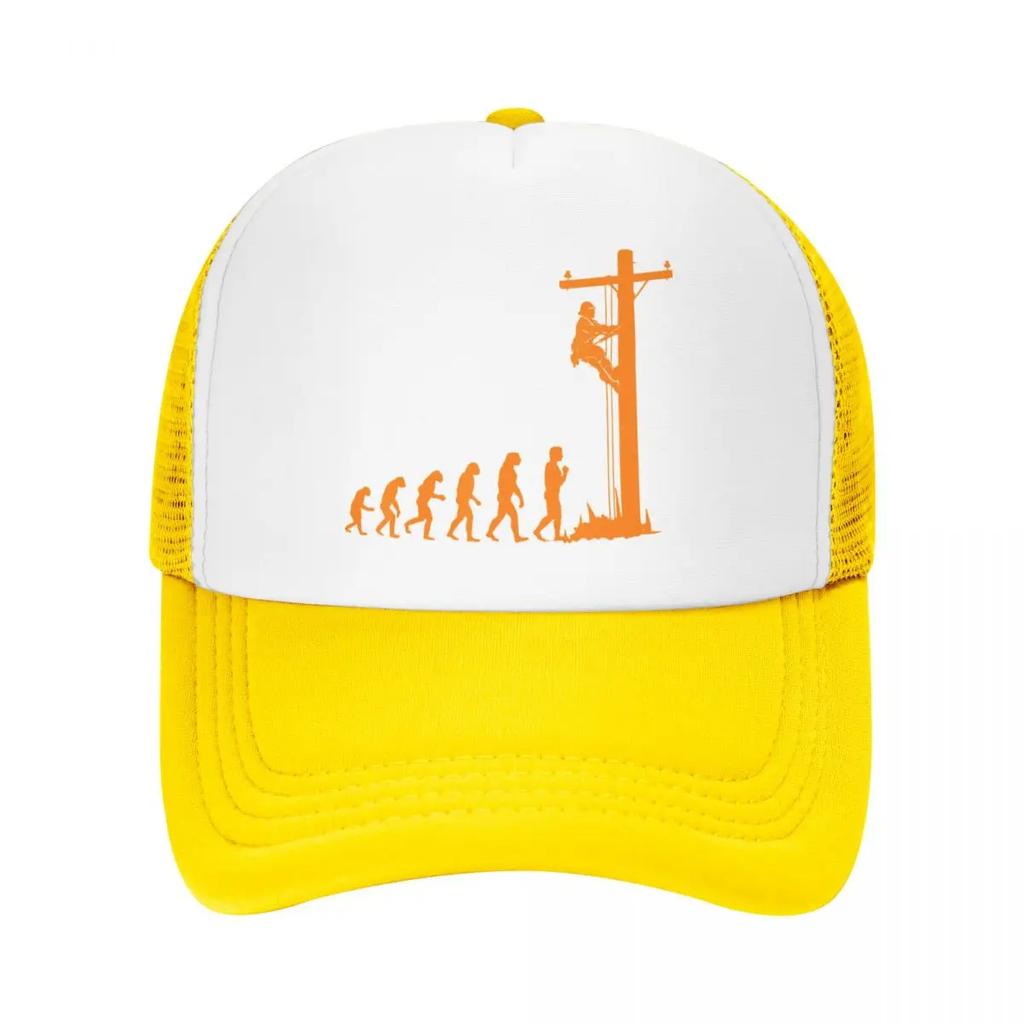 Cool Unique Evolution Of LineUnisex Baseball Cap Unisex Women Breathable Funny Electrician Gift Trucker Hat Outdoor Snapback Hats