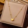 DIEYURO 316L Stainless Steel Simple Heart Love Circular Tassel Necklace Lady Trend Fashion Clavicle Chain Jewelry Glamorous Gift