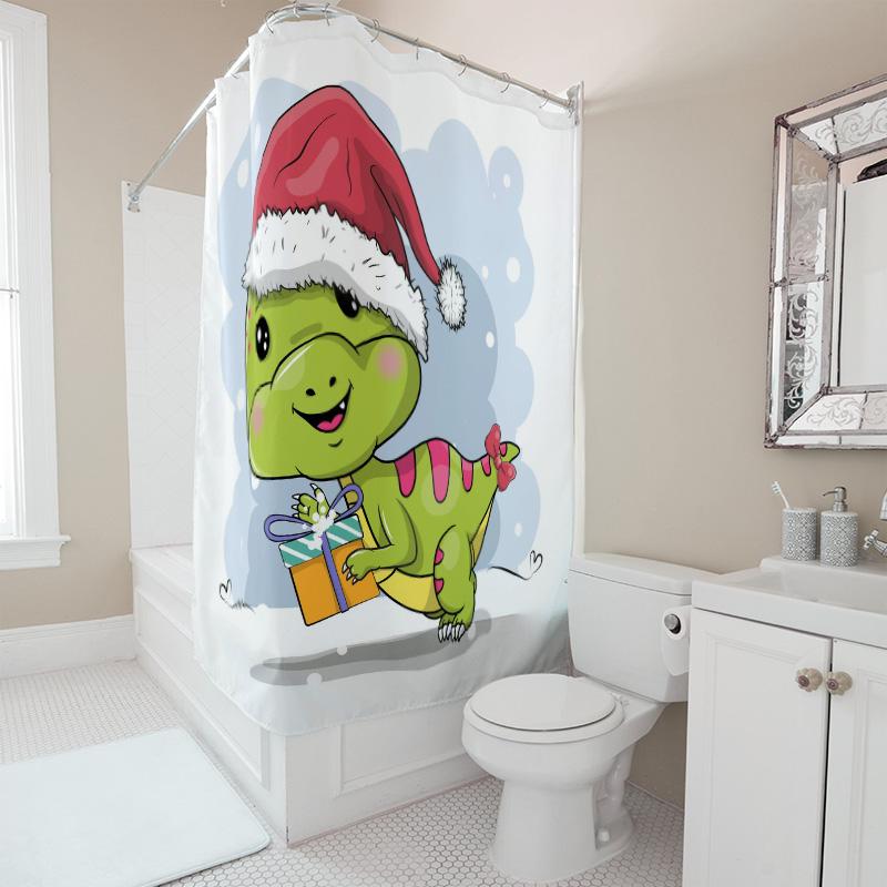 Tu Cute Dinosaur Shower Curtainkids Bathroom Decorcartoon Animal Patternwashable Fabricfunny Teenager Giftnursery Room Decorwhim