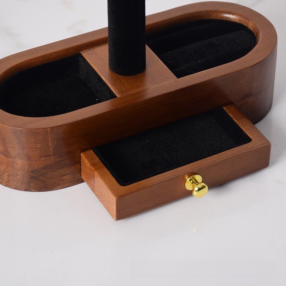 Space-saving Wooden Jewelry Organizer T-bar Design Watch Display Stand  Home Use