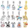 925 Silver Peace Coexistence Zoo Bear Dinosaur Cat Rabbit Charms Beads For Women Fit DIY Bracelet DIY Jewelry Gifts