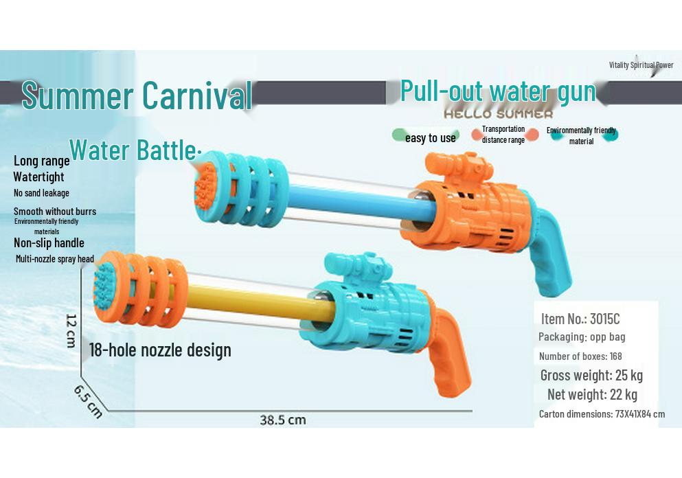 Gatling-Style Large Pull-Out Water Gun Toy for Kids Water Play