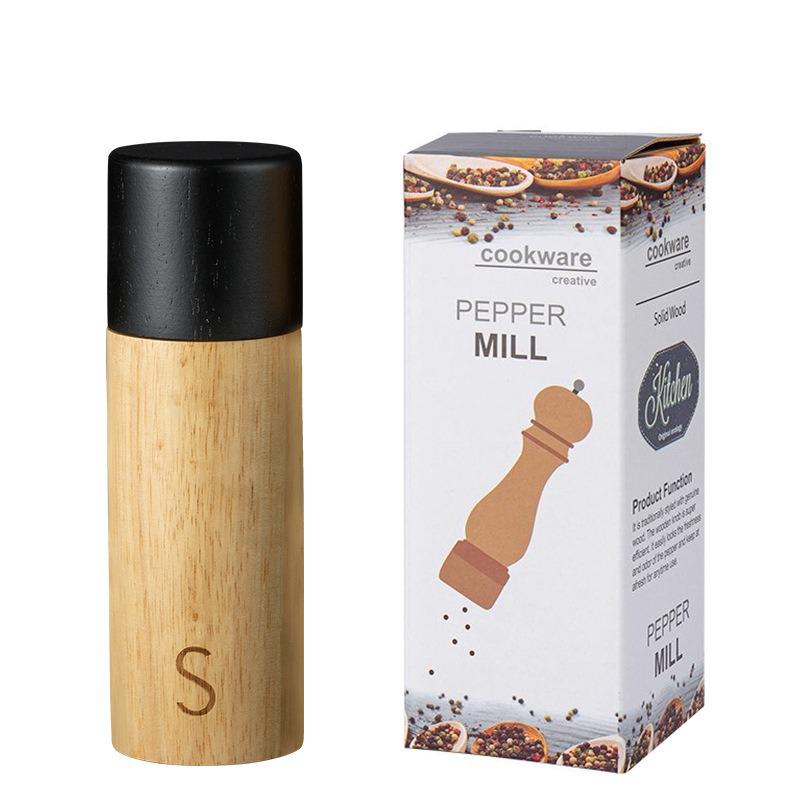Oak Pepper Grinder Kitchen Home Seasoning bottle Wood Vintage Creative Black peppercorns Grinder manual