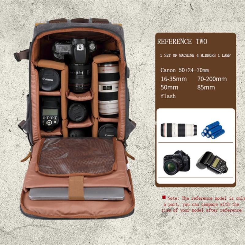 Backpack Camera Bag Waterproof Anti-theft Large Capacity DSLR Photo Bag Batik Canvas Camera Lens Bag for Canon Nikon Sony Drone