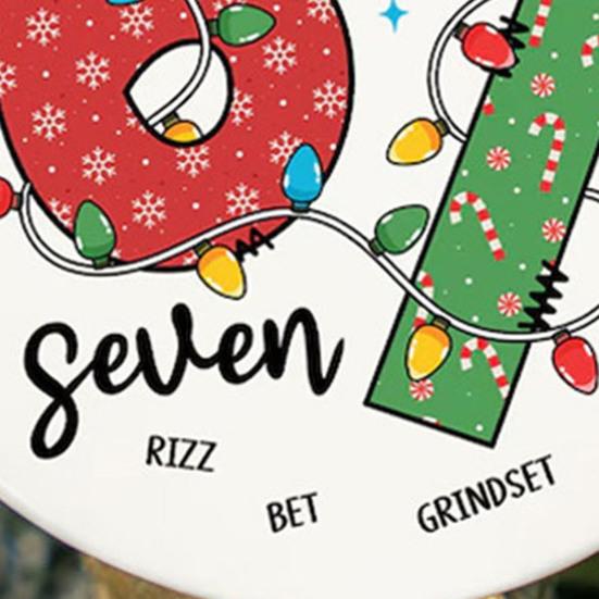 Der Weihnachtsmann sagt Sechs Sieben Ornament Acryl Weihnachtsbaumdeko mit einzigartigem Spruch Festliche Feiertags-Hängedekoration