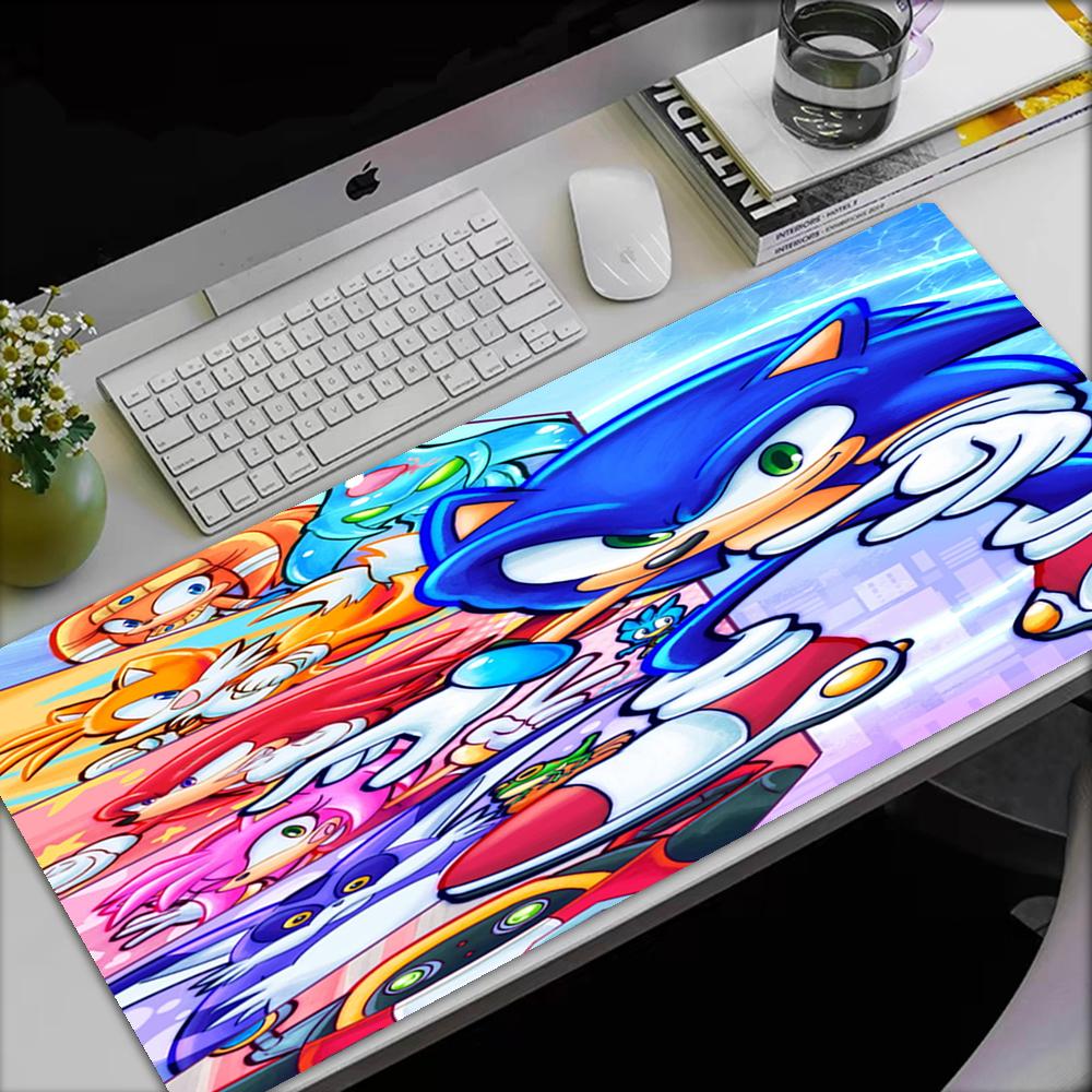 Sonic Theme Mouse Pad, Non Slip Rubber Base, Multifunctional Office & Home Decor, Perfect for Workspace Personalization.